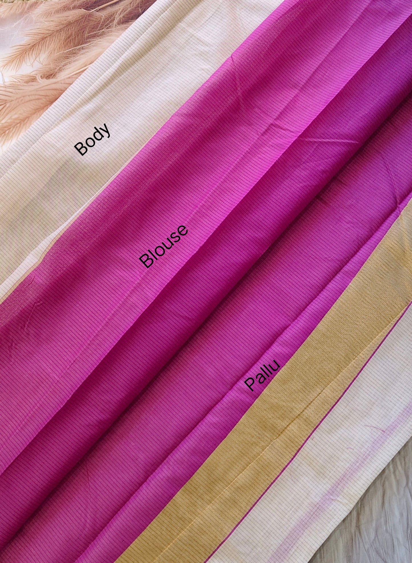 Off-White Soft Cotton Saree