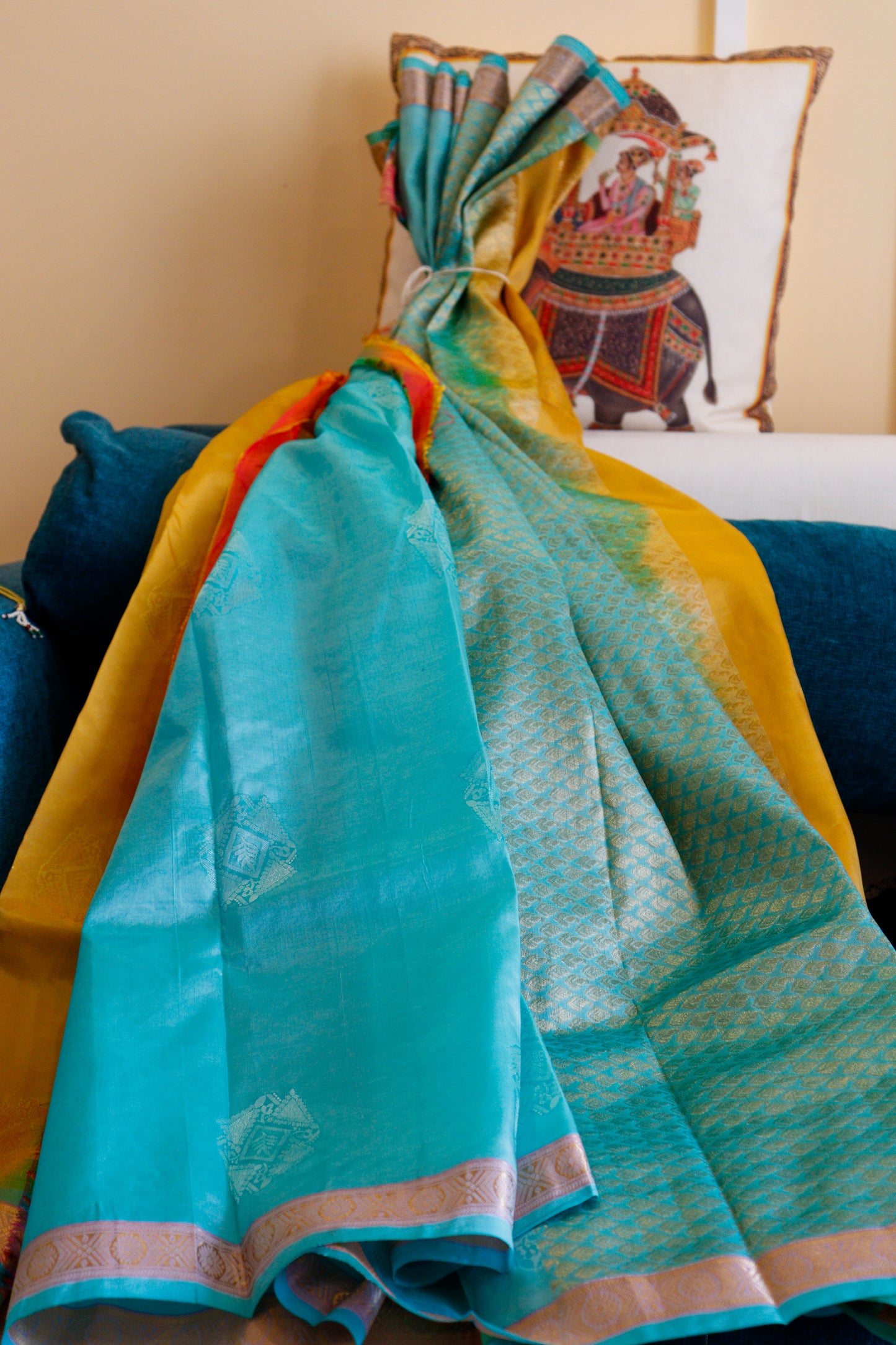 Sunshine Yellow Silk Saree