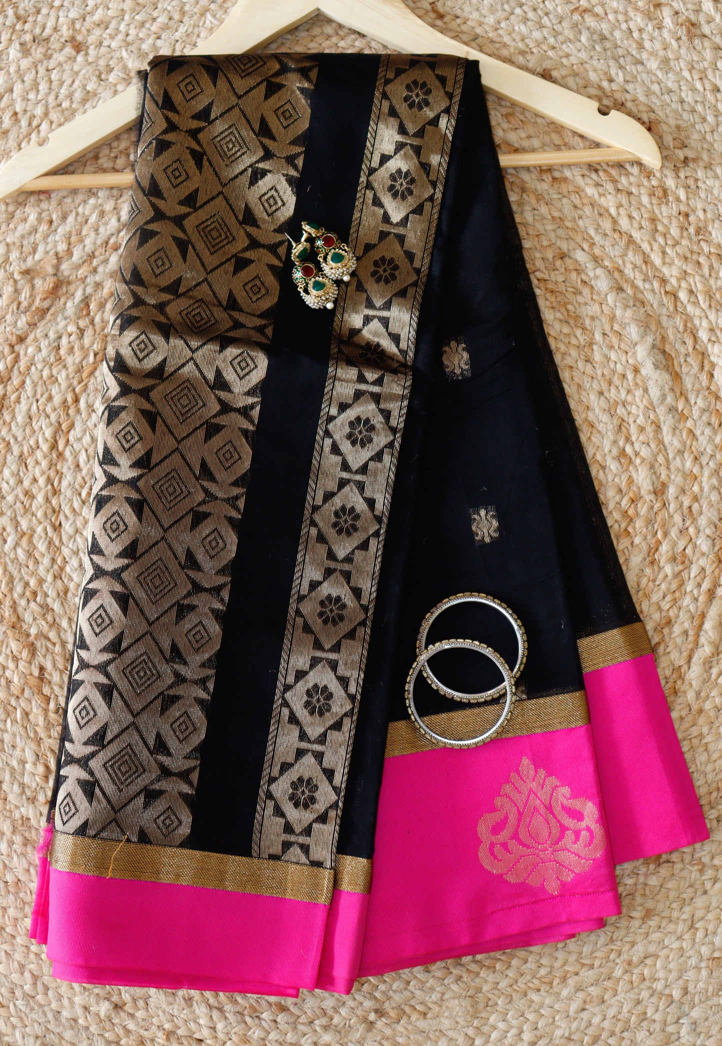 Mignight Black Traditional Saree