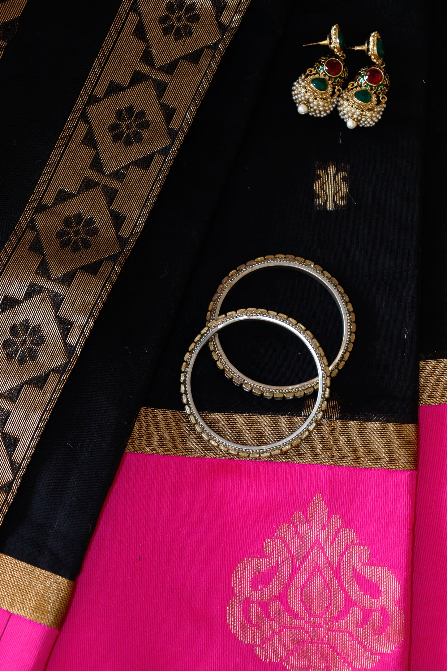 Mignight Black Traditional Saree