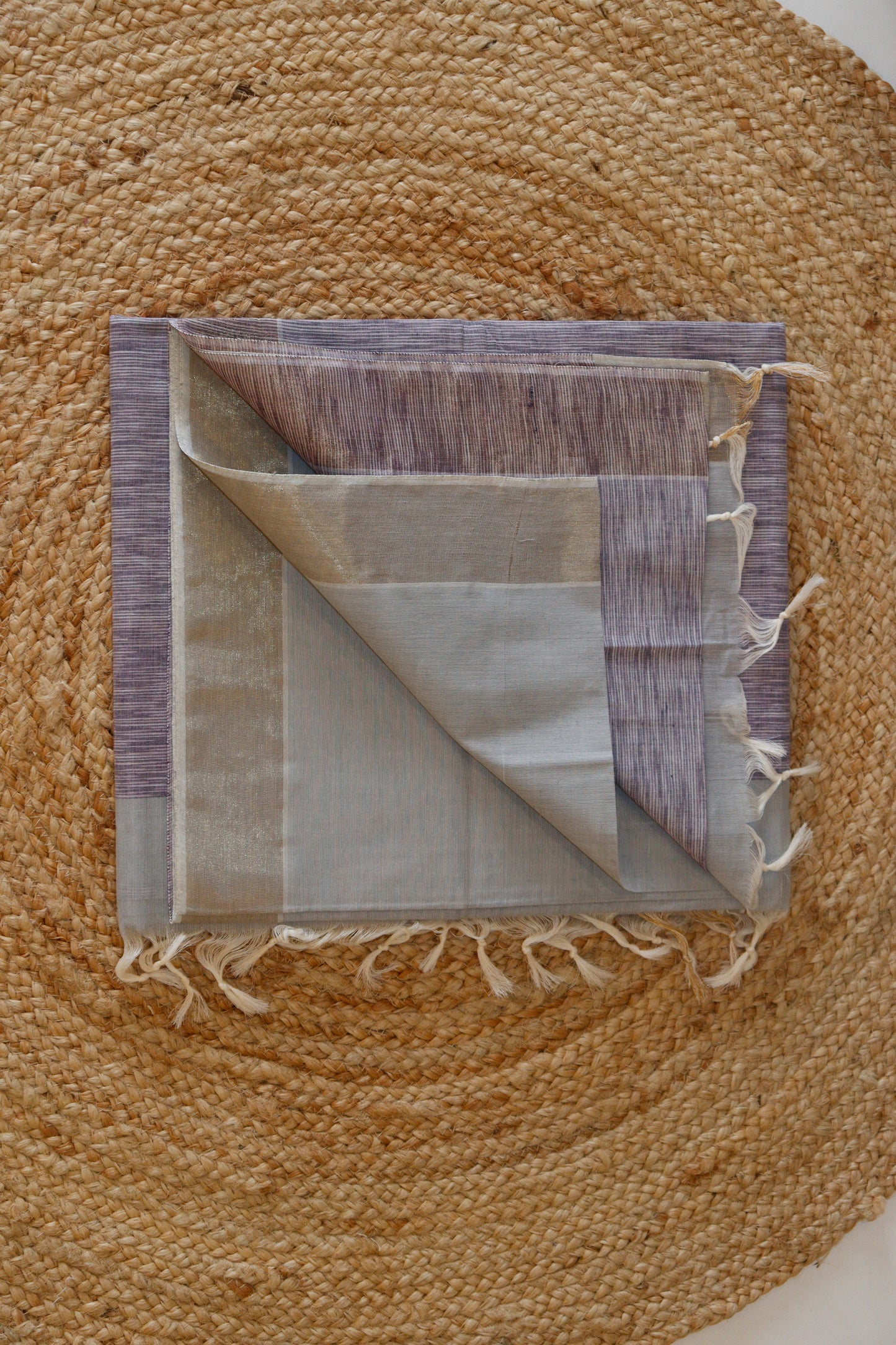 Grey Pure Cotton Saree