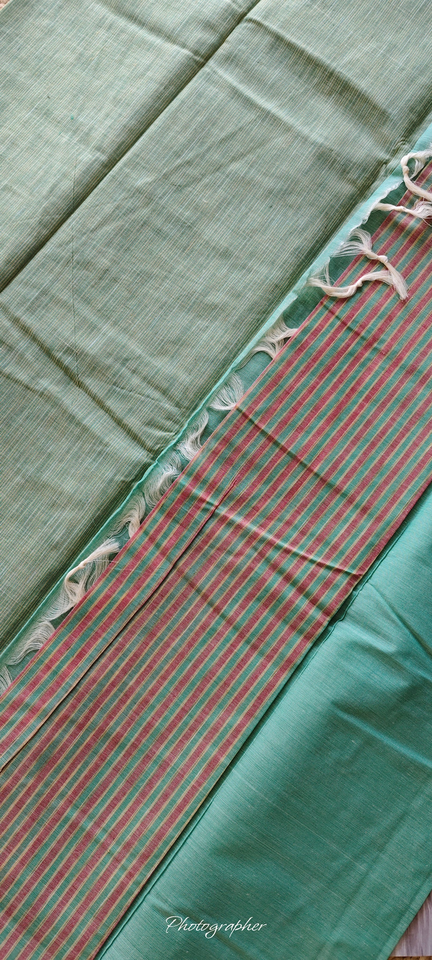 Mint Green Pure Cotton Saree