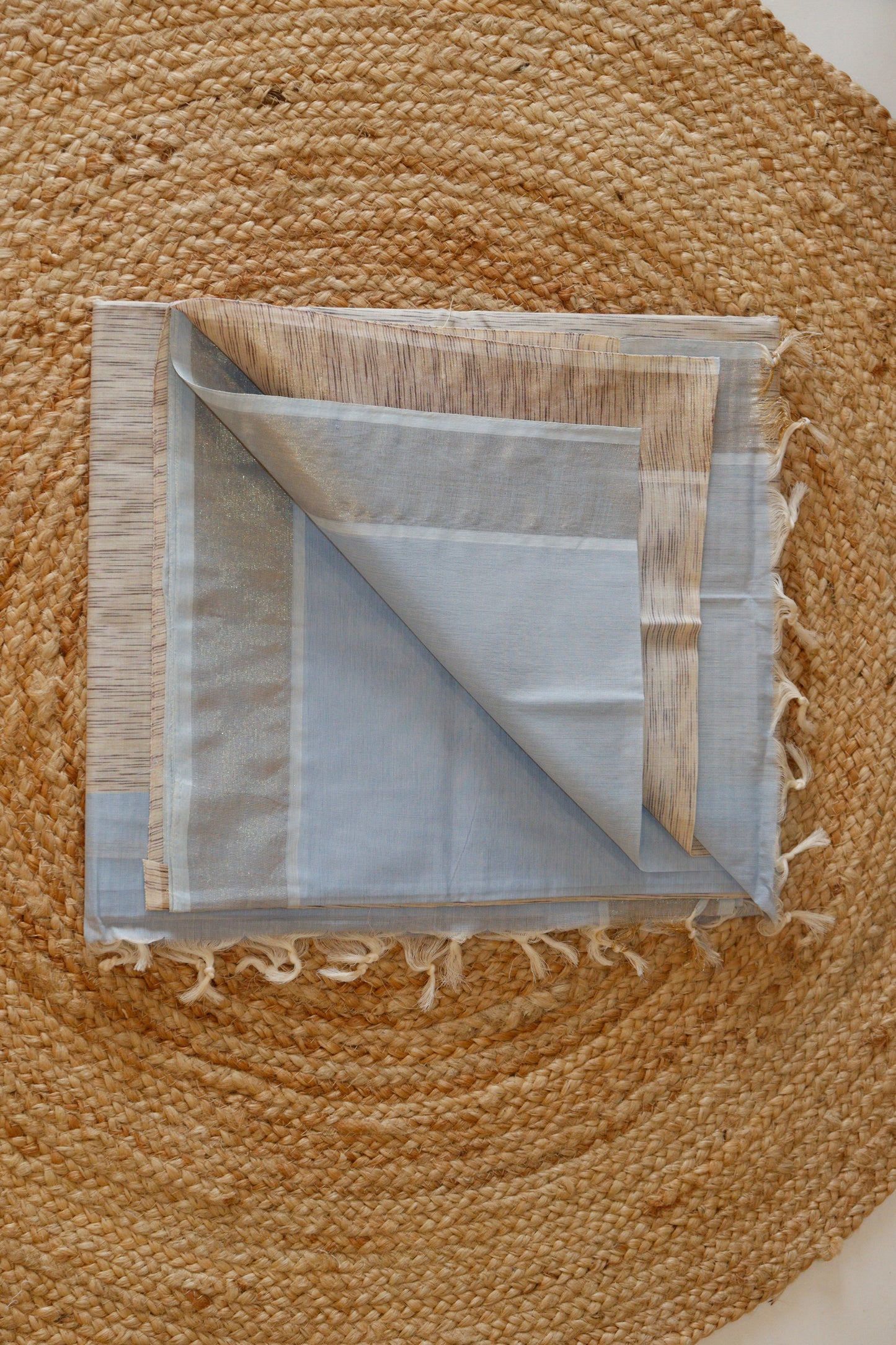 Light Blue Pure Cotton Saree