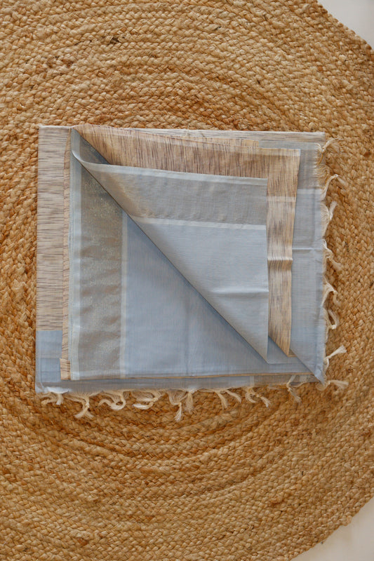 Light Blue Pure Cotton Saree