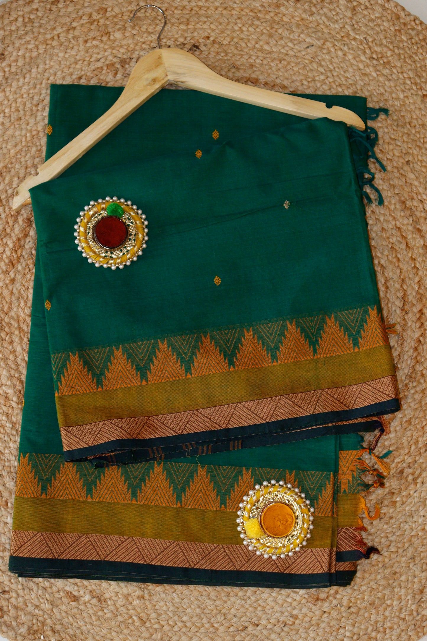 Green Chettinadu Cotton Saree
