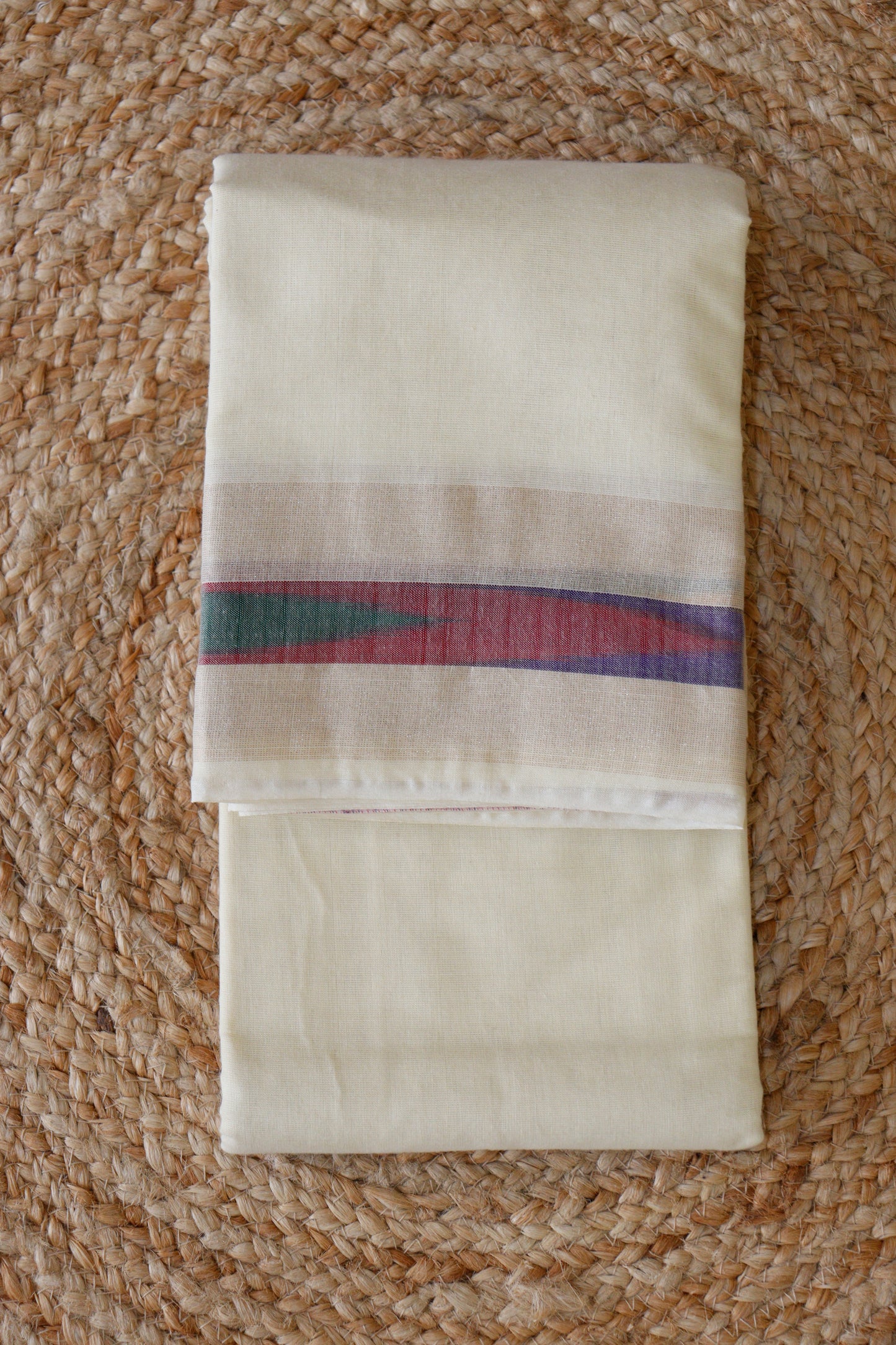 Light cream / Ivory Pure Cotton Saree
