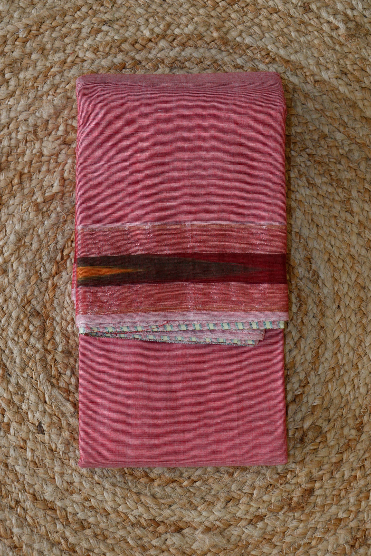Rose Pink Pure Cotton Saree