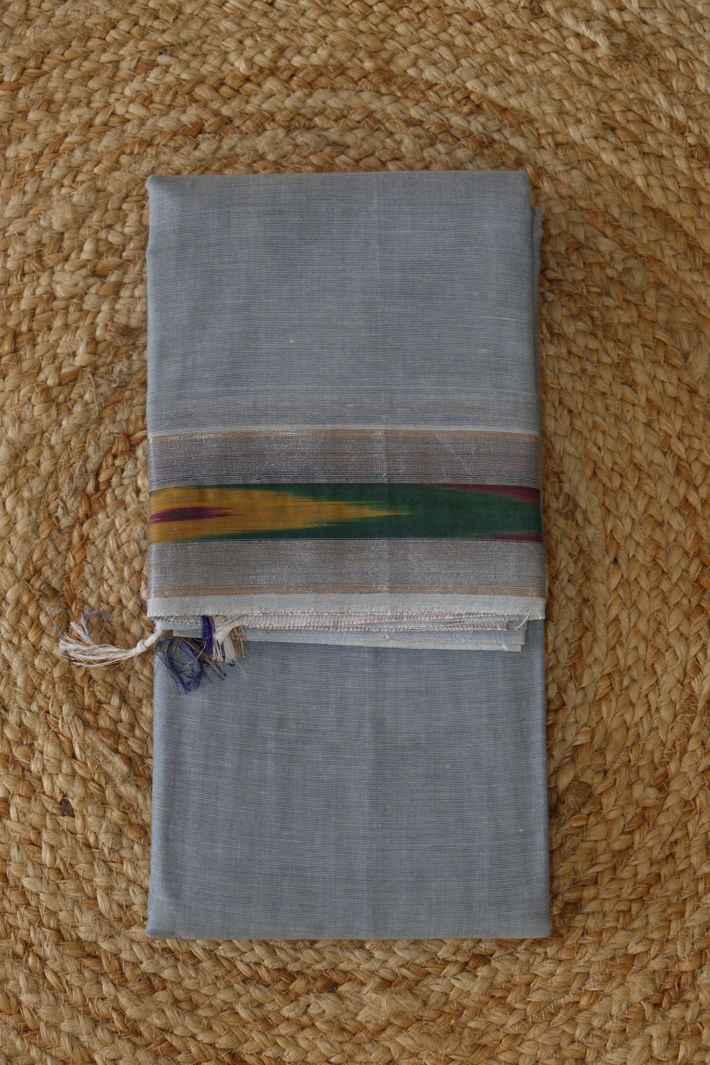 Silver Grey Pure Cotton Saree