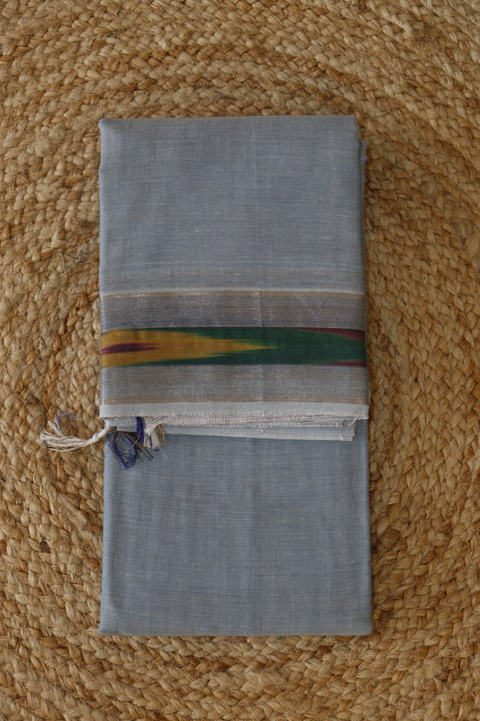 Silver Grey Pure Cotton Saree