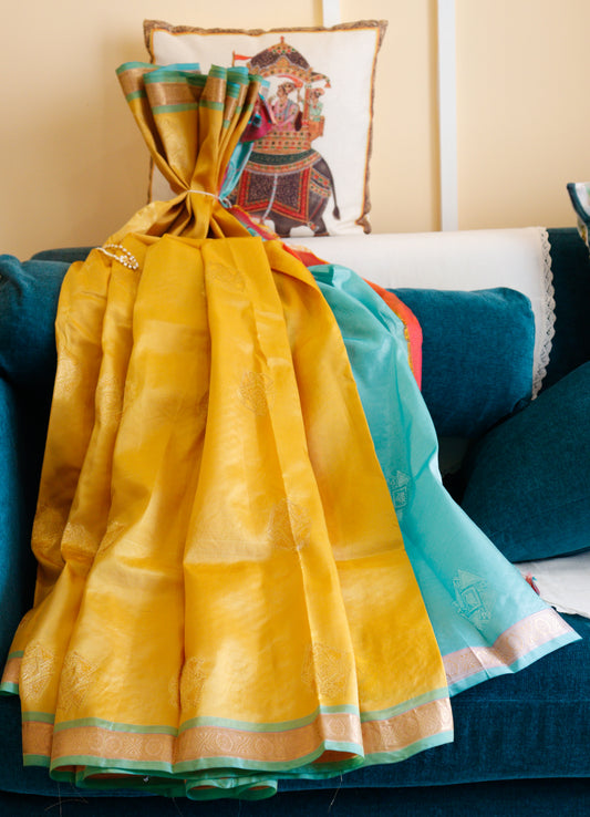 Sunshine Yellow Silk Saree
