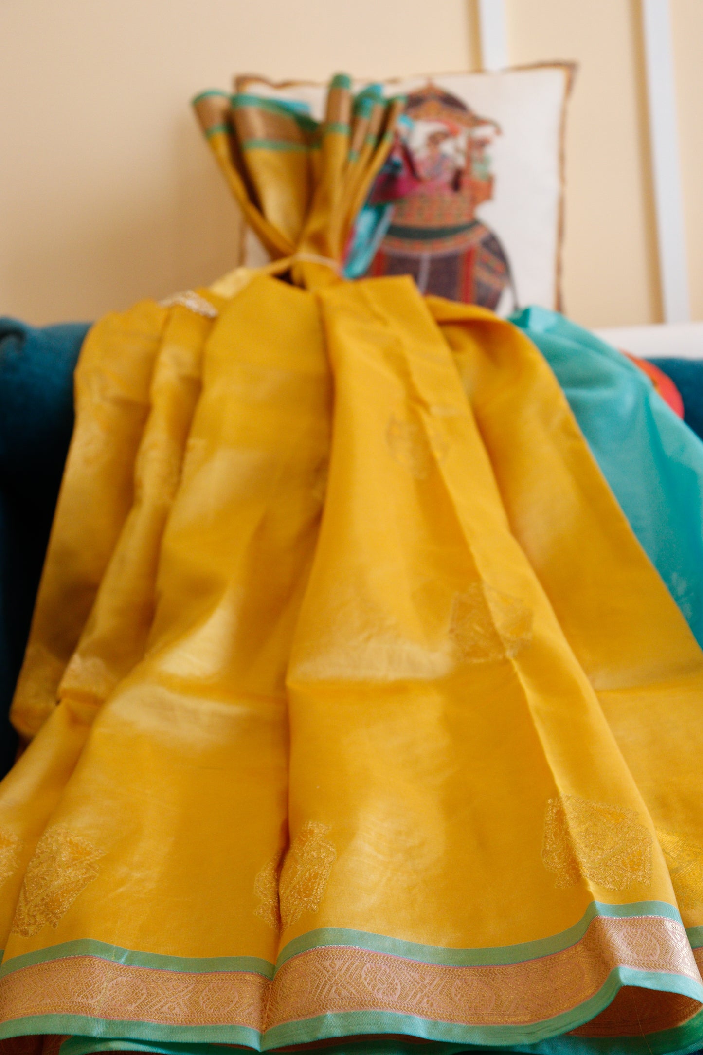 Sunshine Yellow Silk Saree
