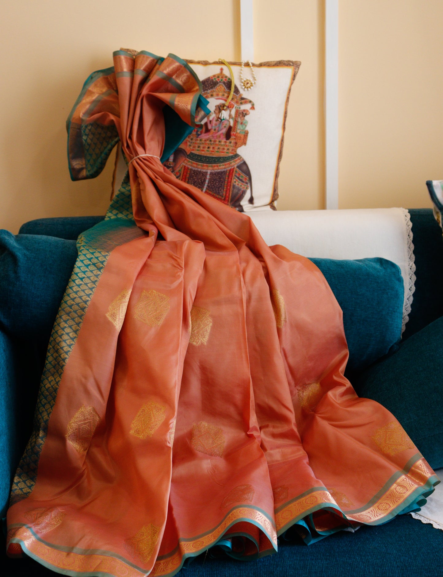 Onion Pink Silk Saree