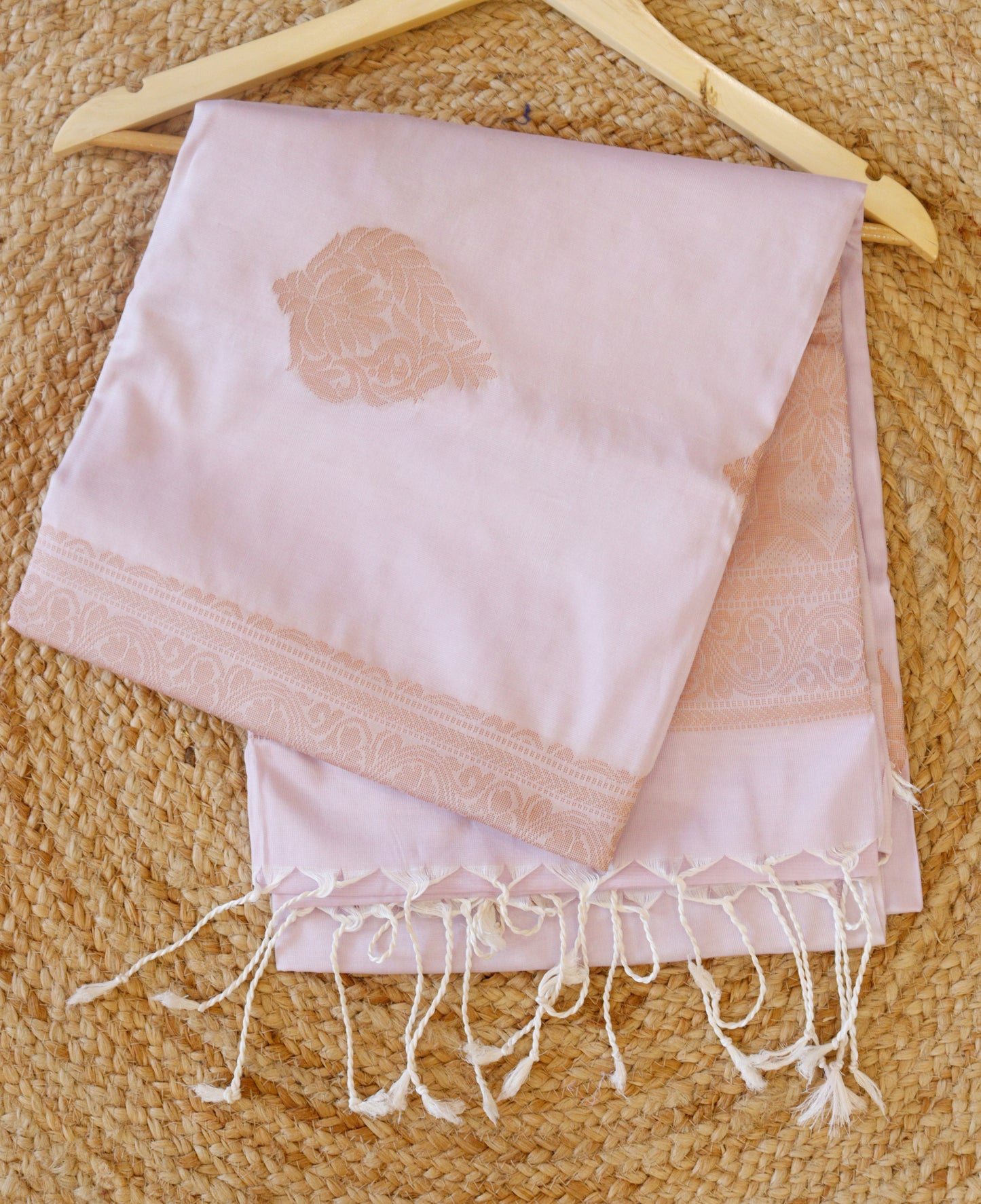 Soft Lilac Semi-Tussar Silk Saree