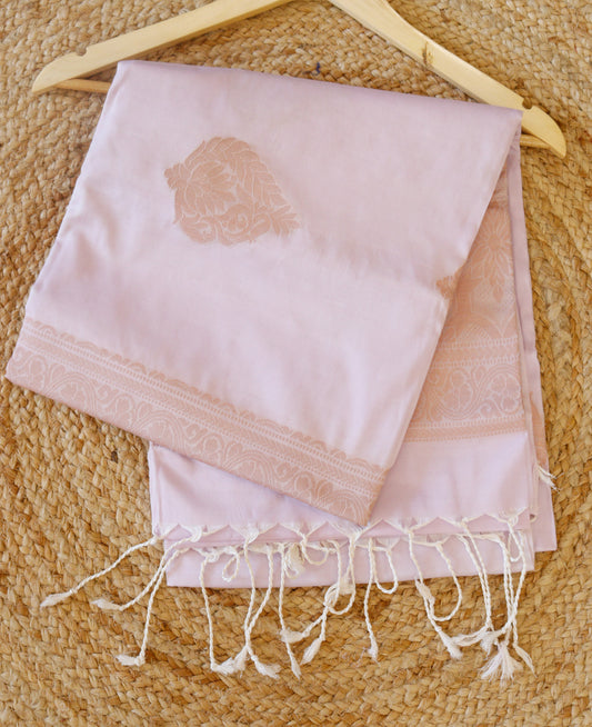 Soft Lilac Semi-Tussar Silk Saree