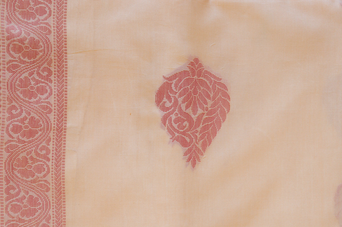 Peach Semi-Tussar Silk Saree