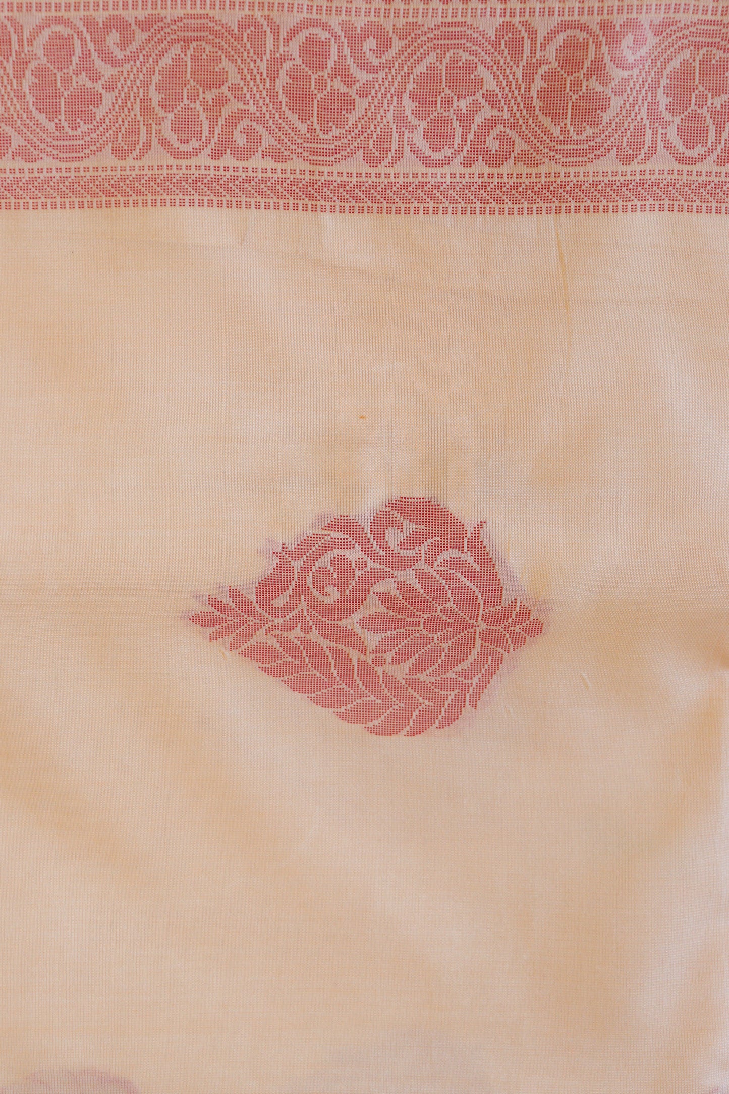 Peach Semi-Tussar Silk Saree