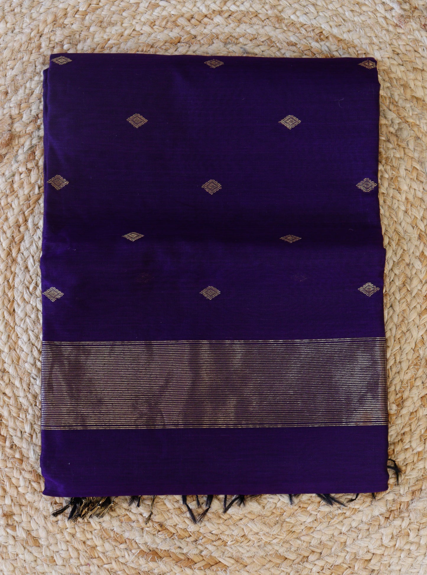 Purple Maheshwari Saree - Diamond buttas