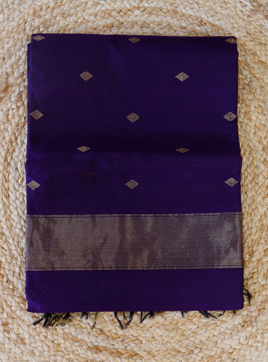 Purple Maheshwari Saree - Diamond buttas