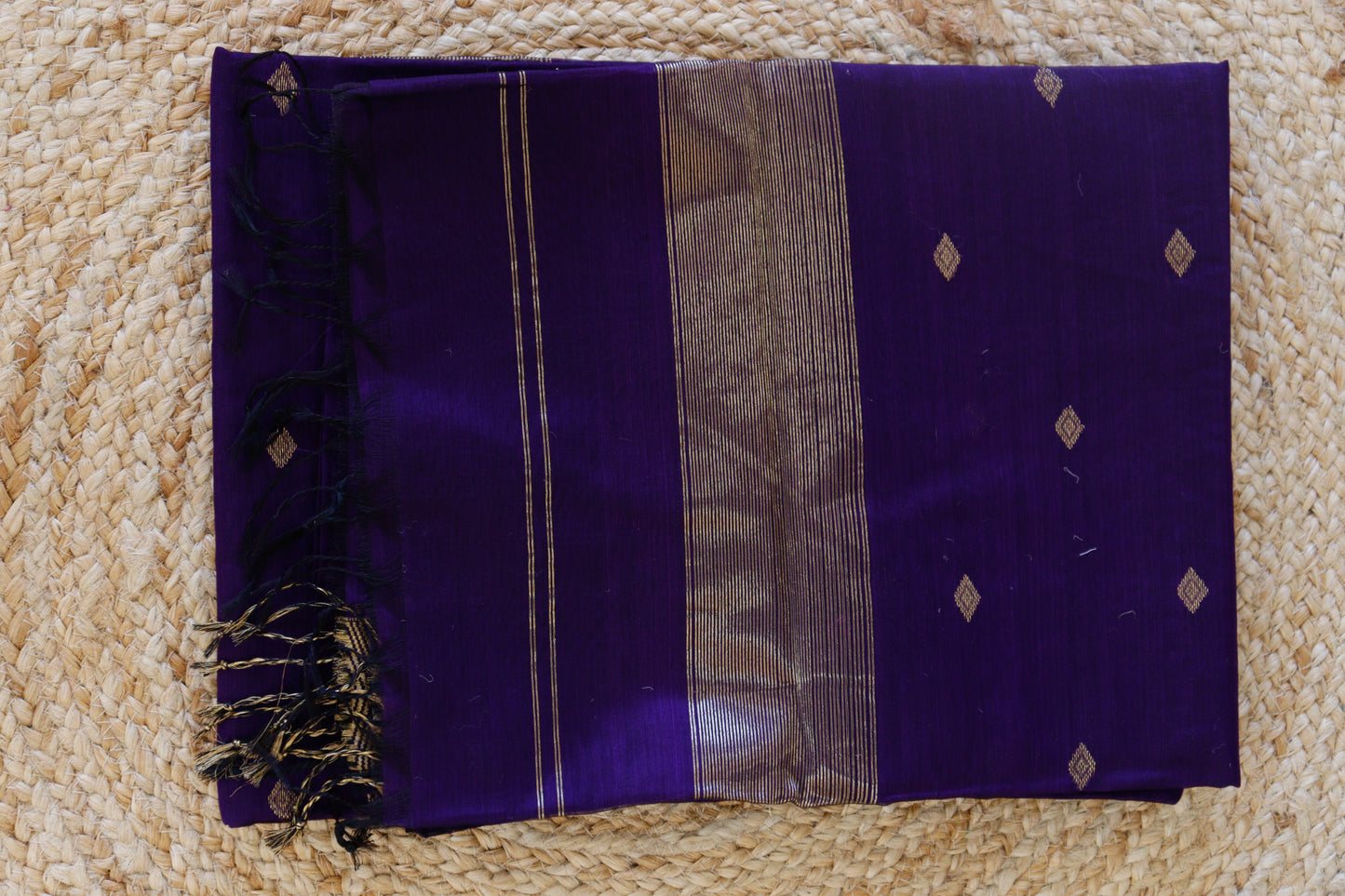 Purple Maheshwari Saree - Diamond buttas