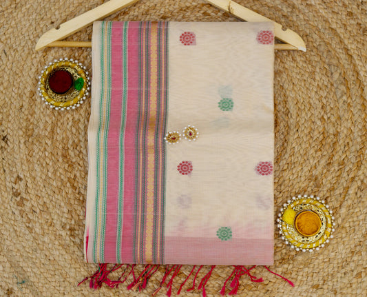 White Pure Handloom Saree