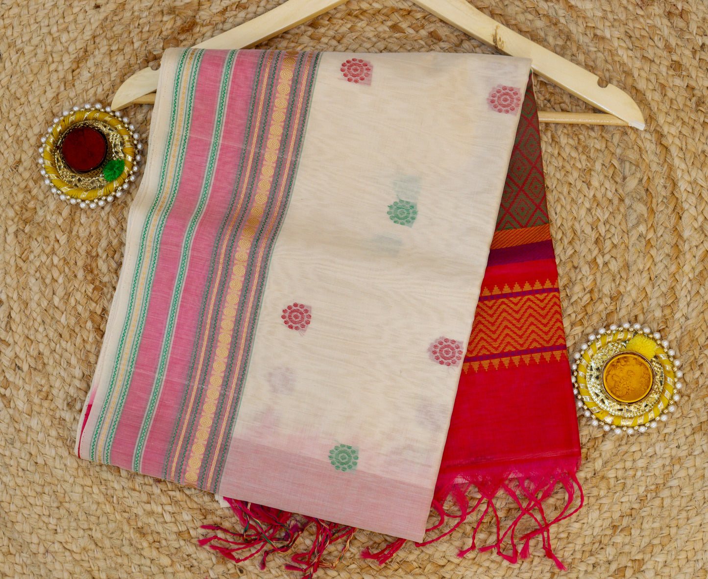 White Pure Handloom Saree