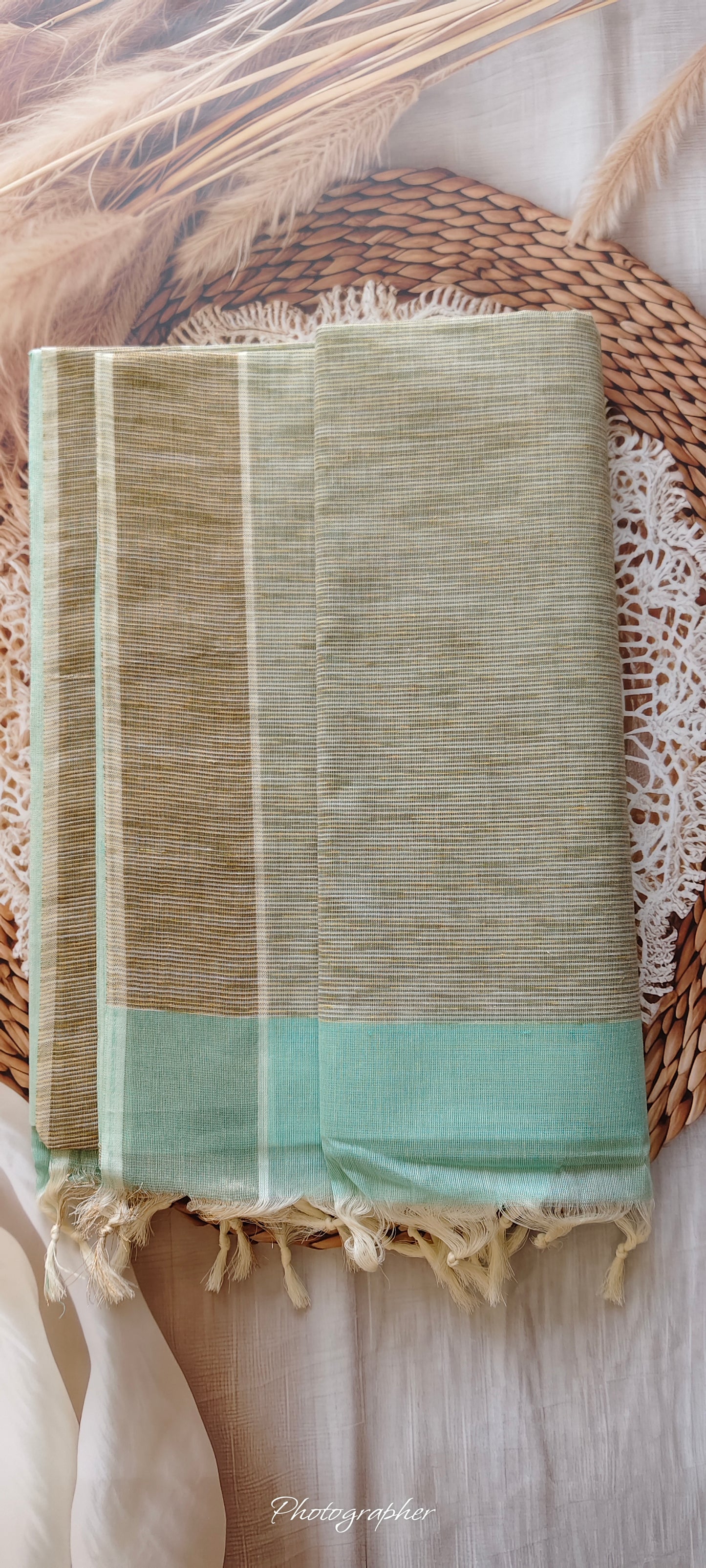 Mint Pure Cotton Saree