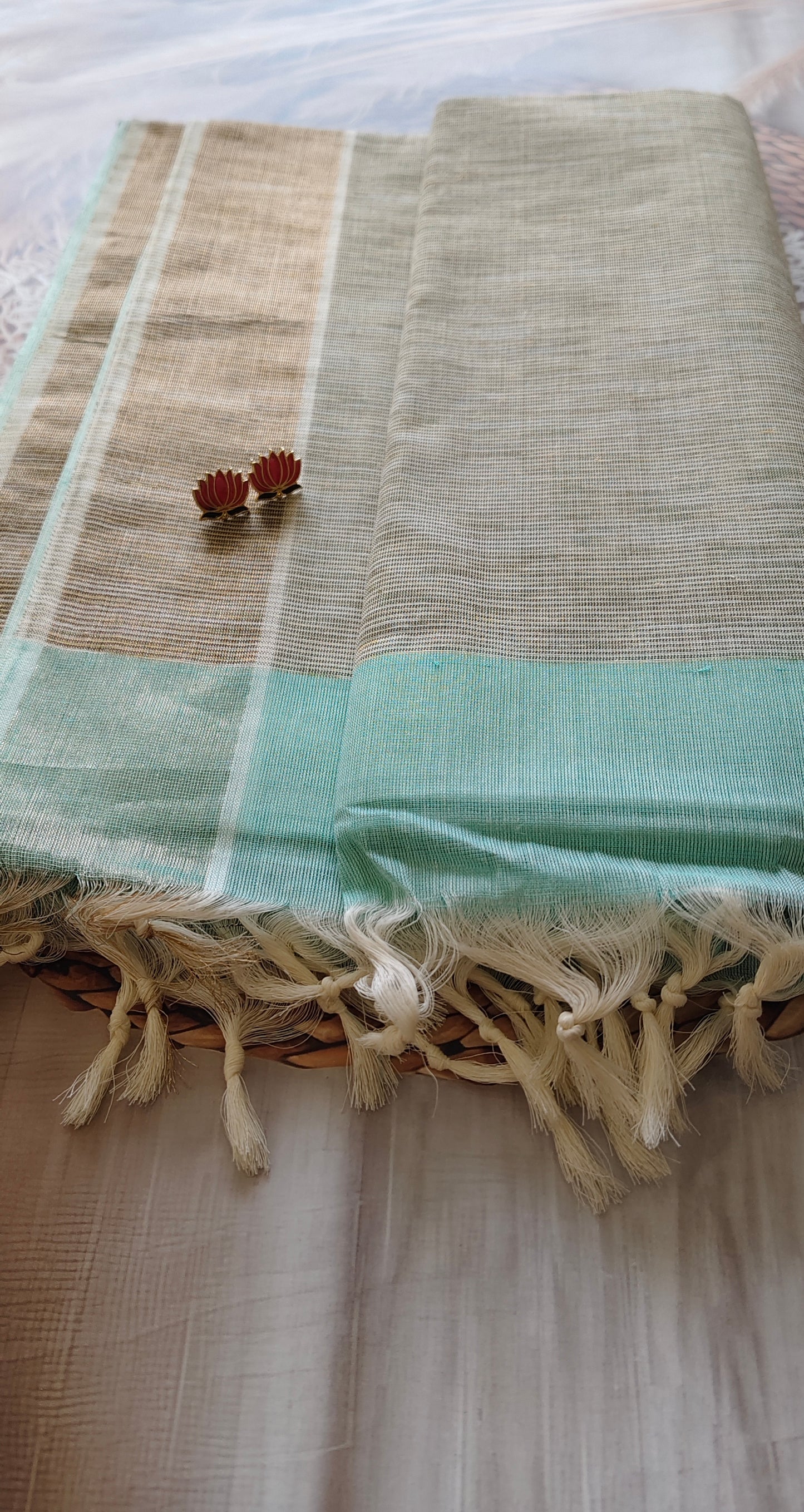 Mint Pure Cotton Saree