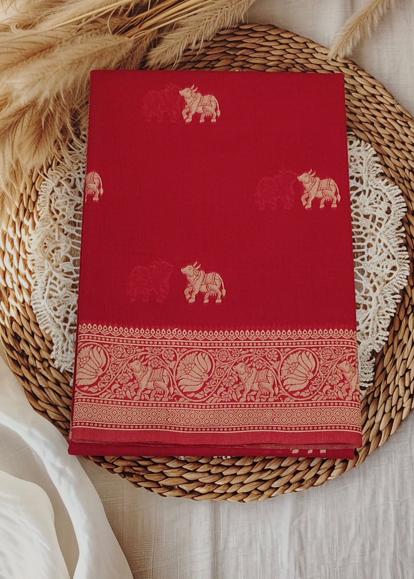 Pink Banarasi Cotton Saree