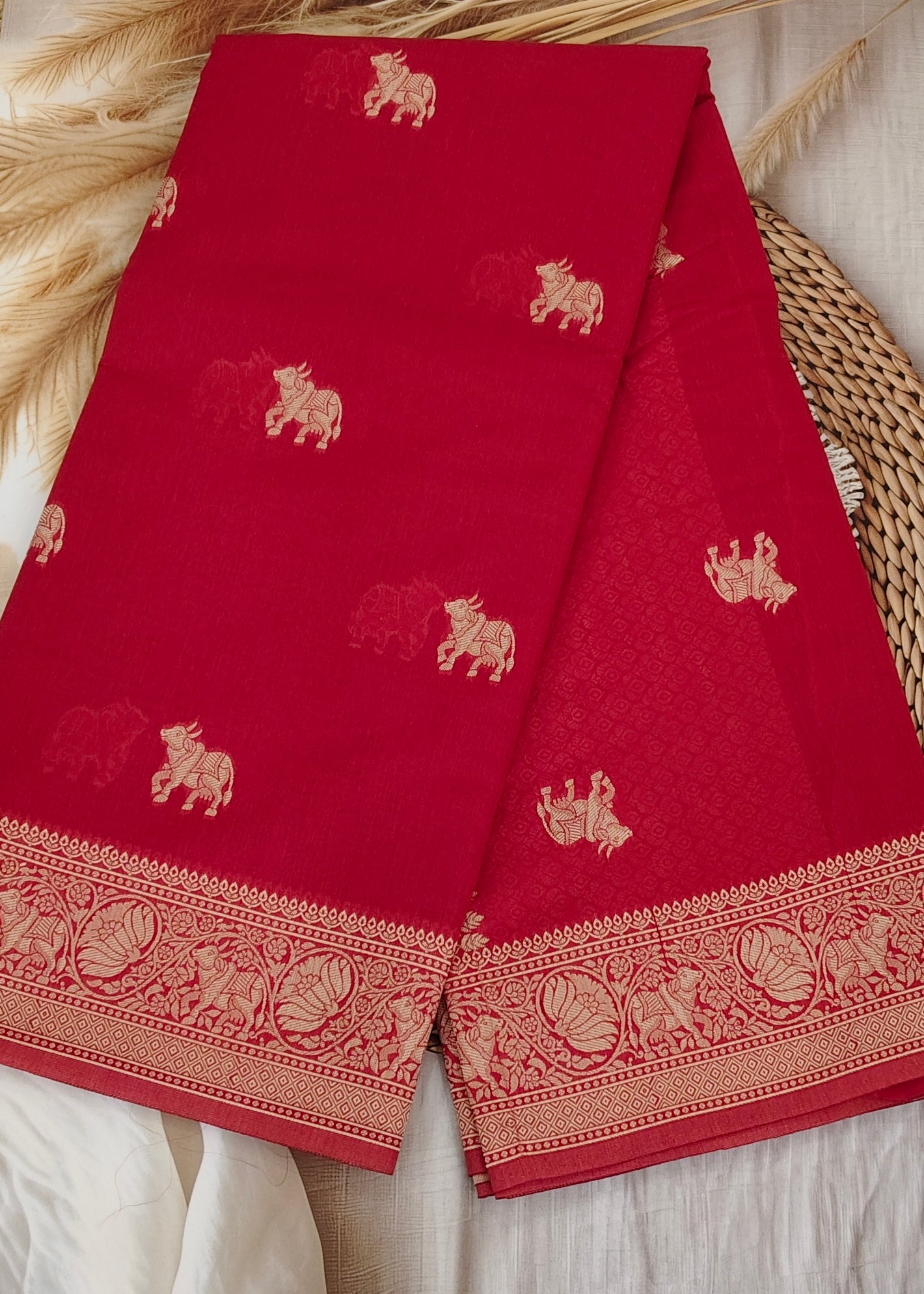 Pink Banarasi Cotton Saree