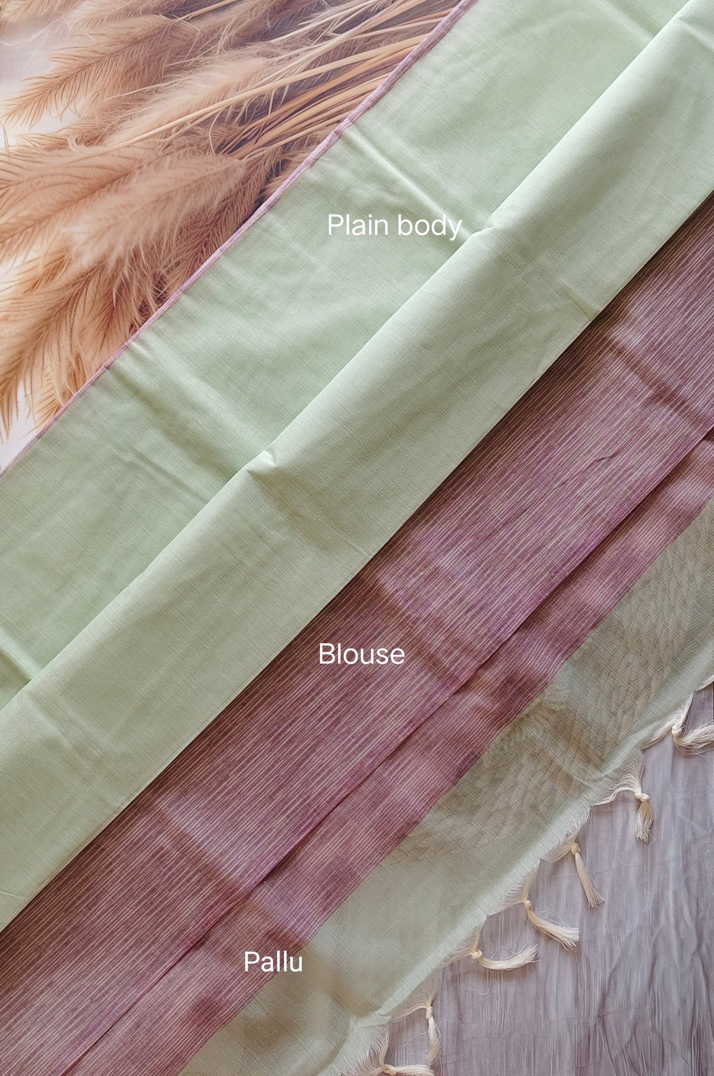 Pista Green Pure Cotton Saree