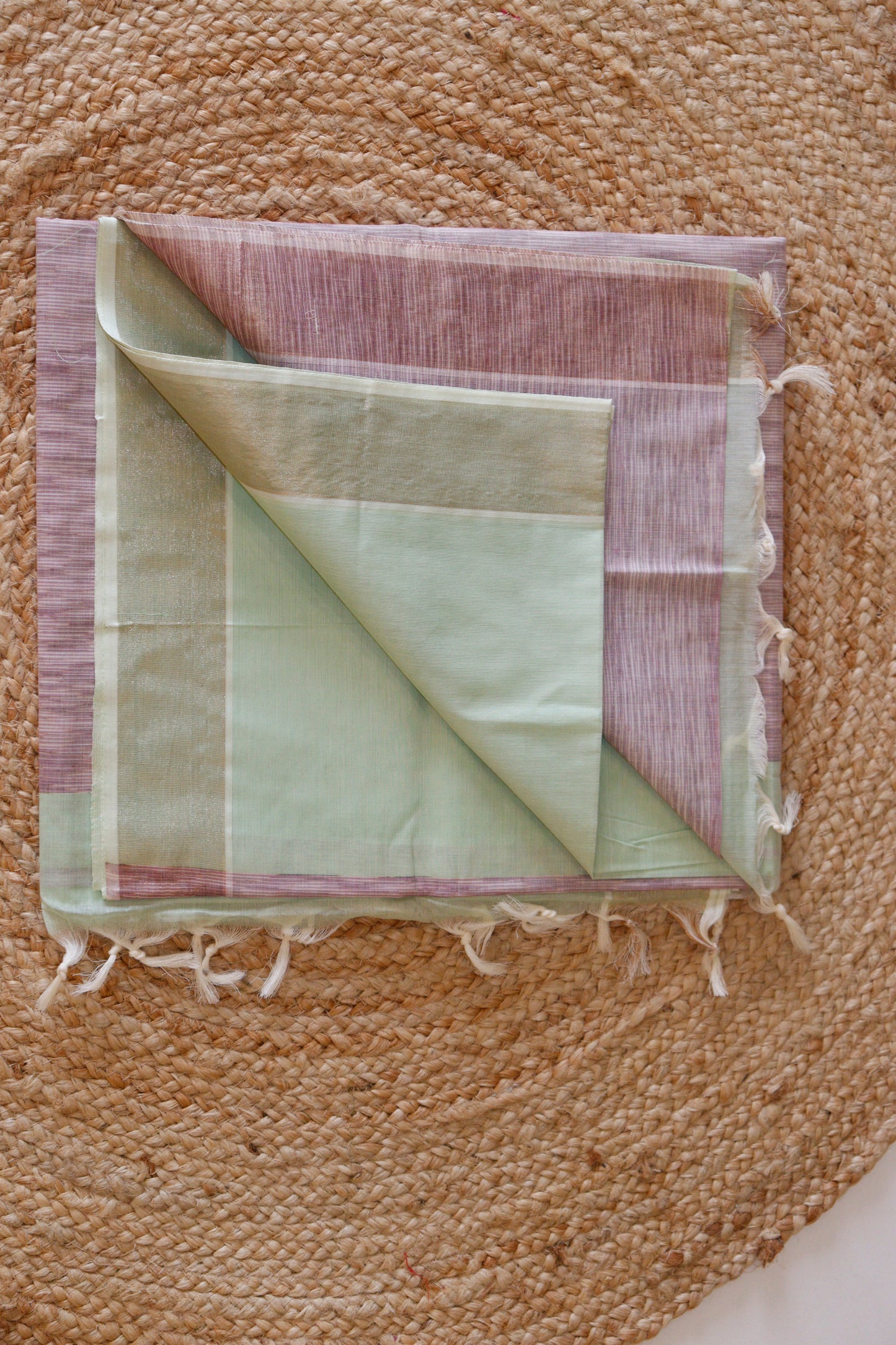 Pista Green Pure Cotton Saree