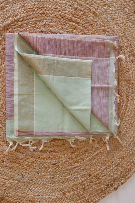 Pista Green Pure Cotton Saree
