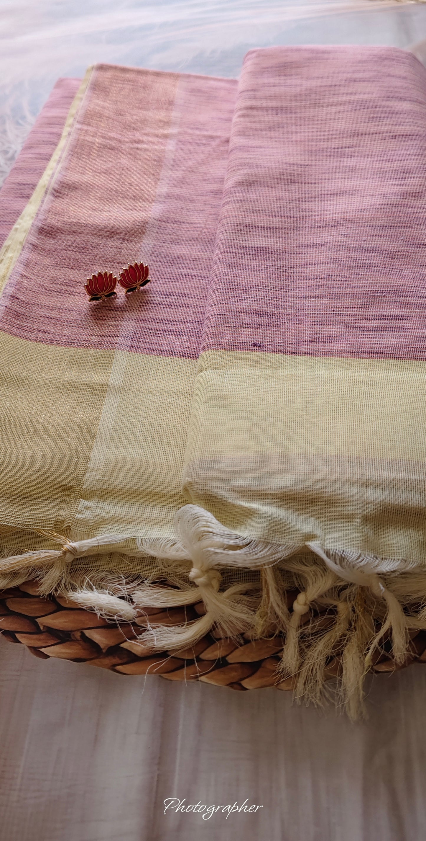 Yellow Pure Cotton Saree