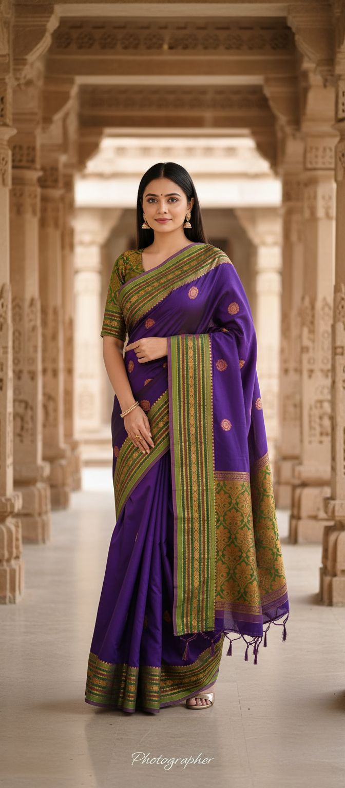 Purple Kanchi Cotton Saree
