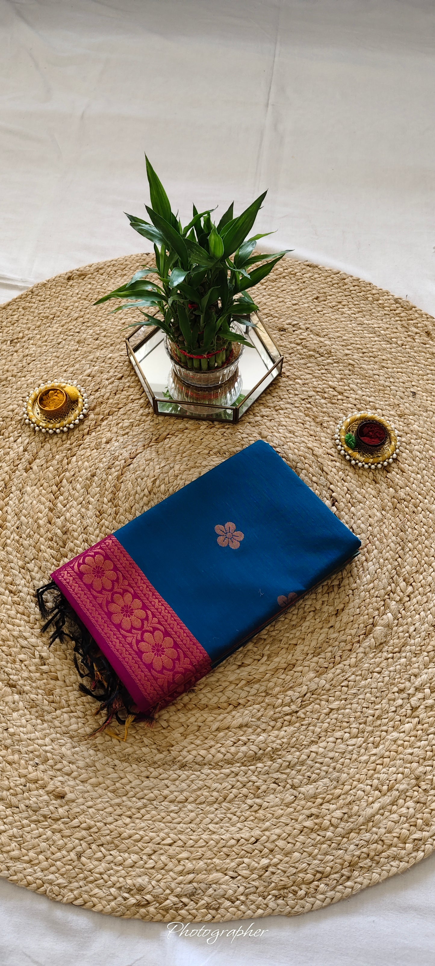 Blue Kanchi Cotton Saree