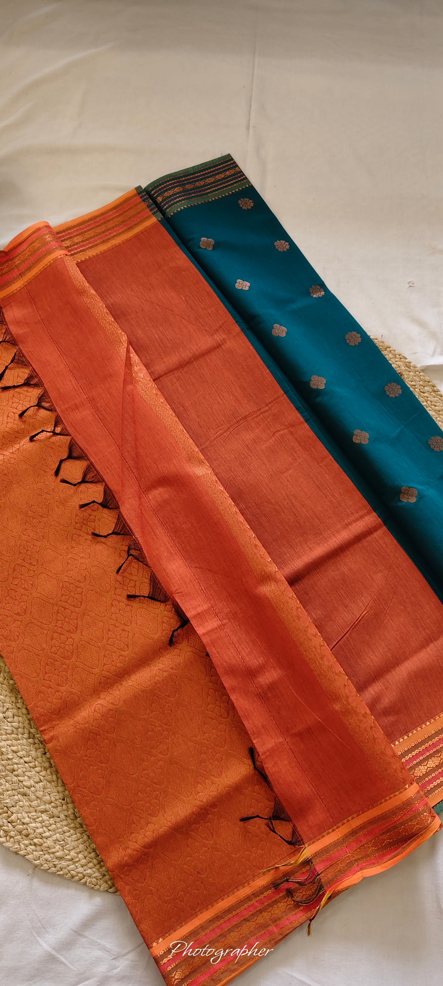 Teal Green Kanchi Cotton Saree