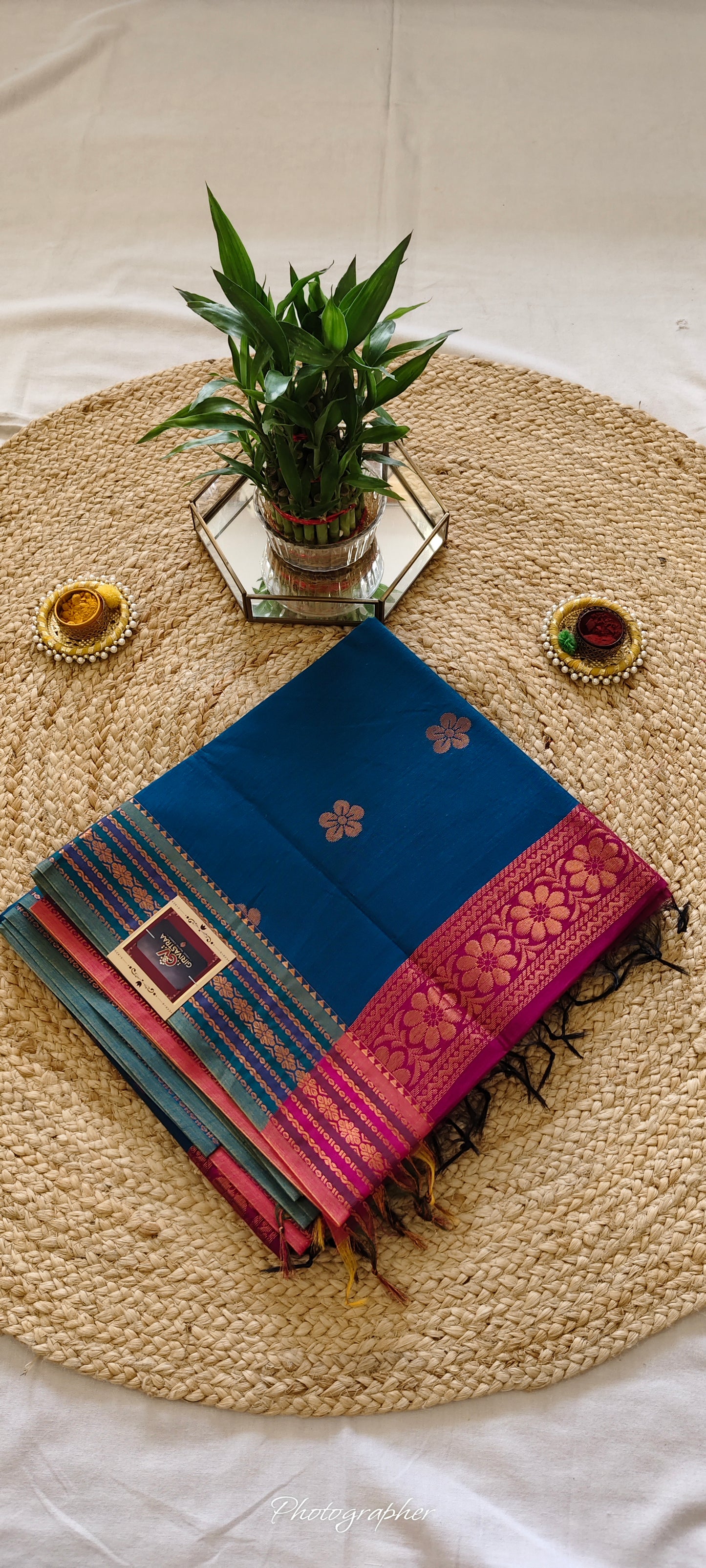 Blue Kanchi Cotton Saree