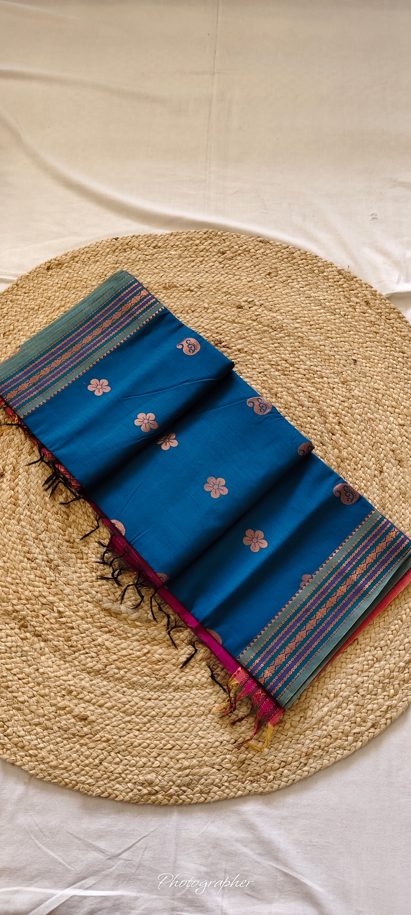 Blue Kanchi Cotton Saree
